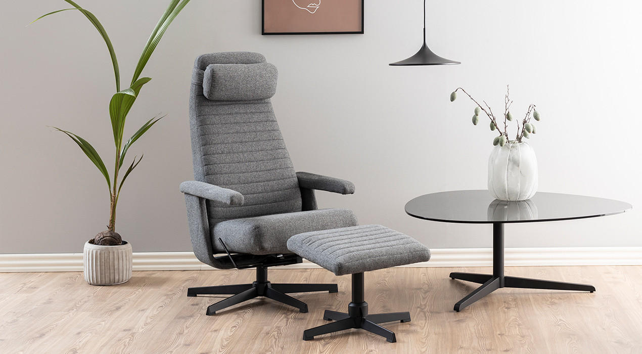 Livetastic Relaxsessel Webstoff Hocker