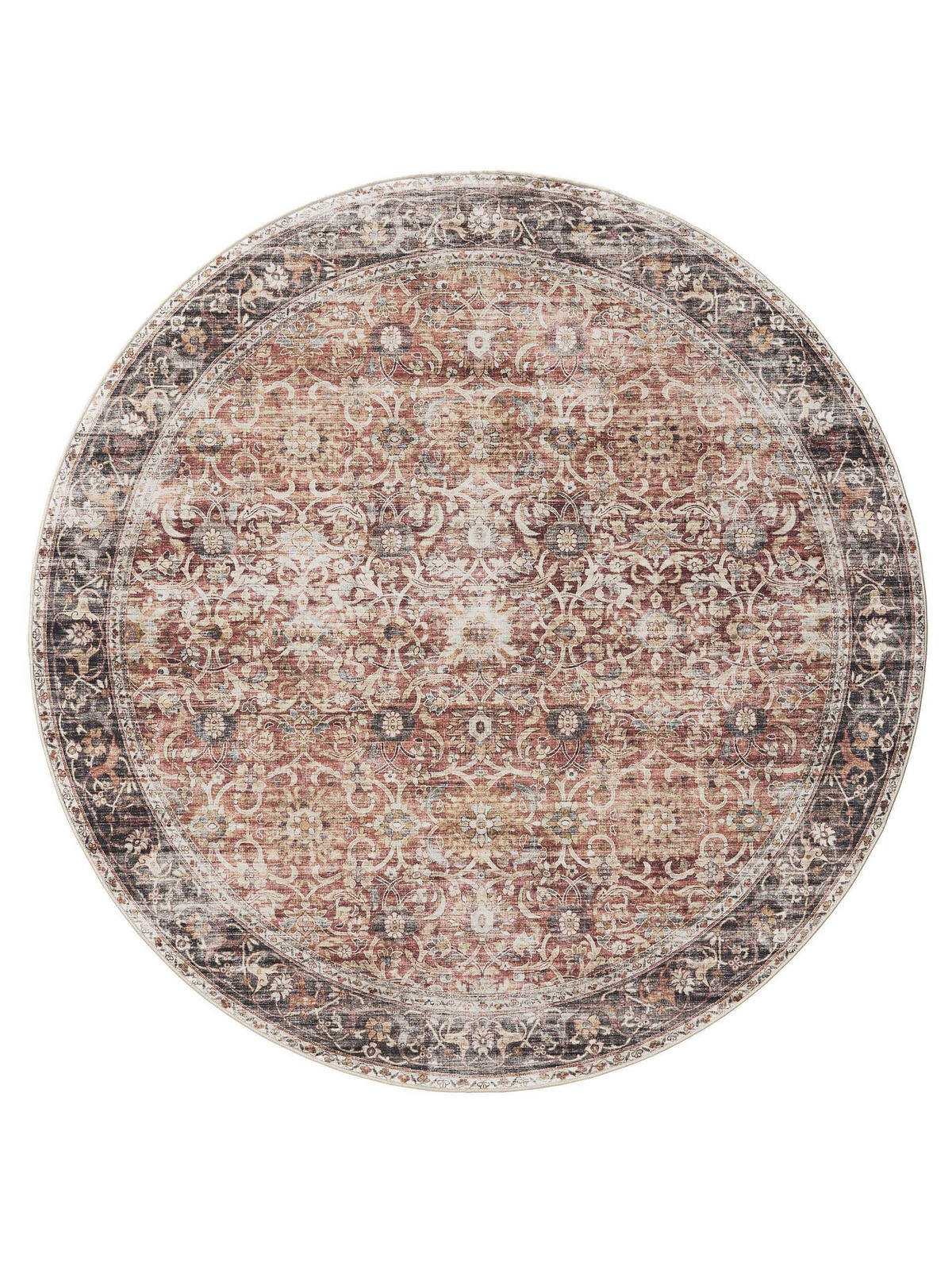 VINTAGE-TEPPICH George waschbar ø 160 cm rund - Multicolor, Kunststoff (160/160cm) - benuta
