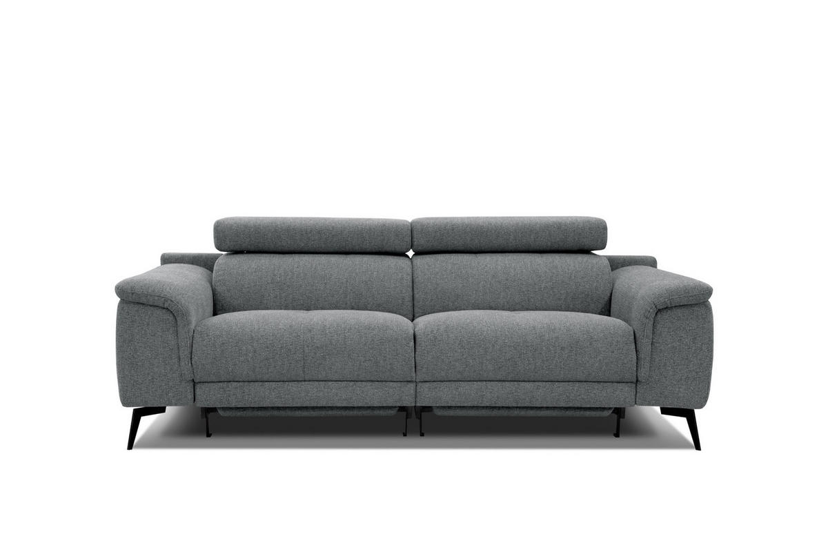 RELAXSOFA FIERO 3-Sitzer mit 2 Relaxfunktionen, grau - Schwarz/Grau, Holzwerkstoff/Textil (212/82/103cm) - Courtois Laville