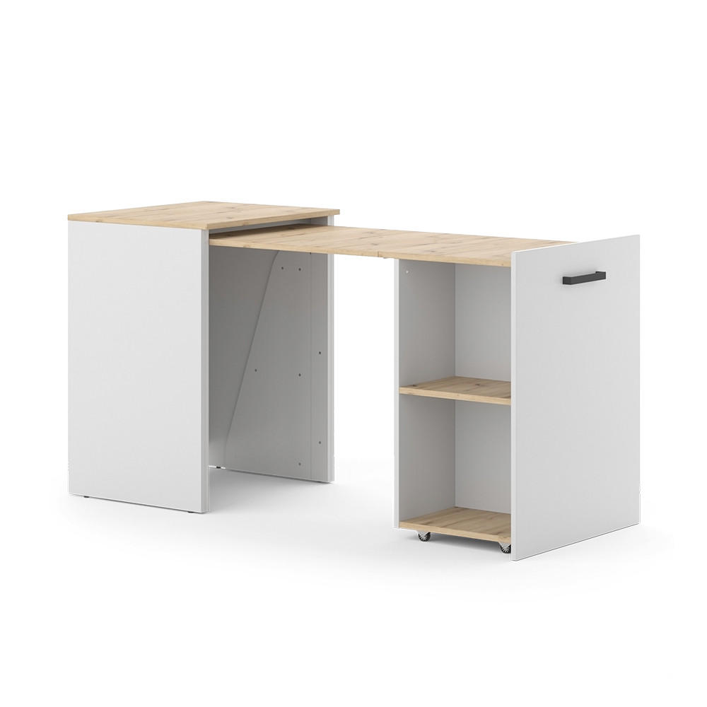 SCHREIBTISCH Adam Greige/Artisan-Eiche 60 x 50.4 cm ausziehbar - Greige/Eiche Artisan, Holzwerkstoff (50.4/60/78cm) - Vicco