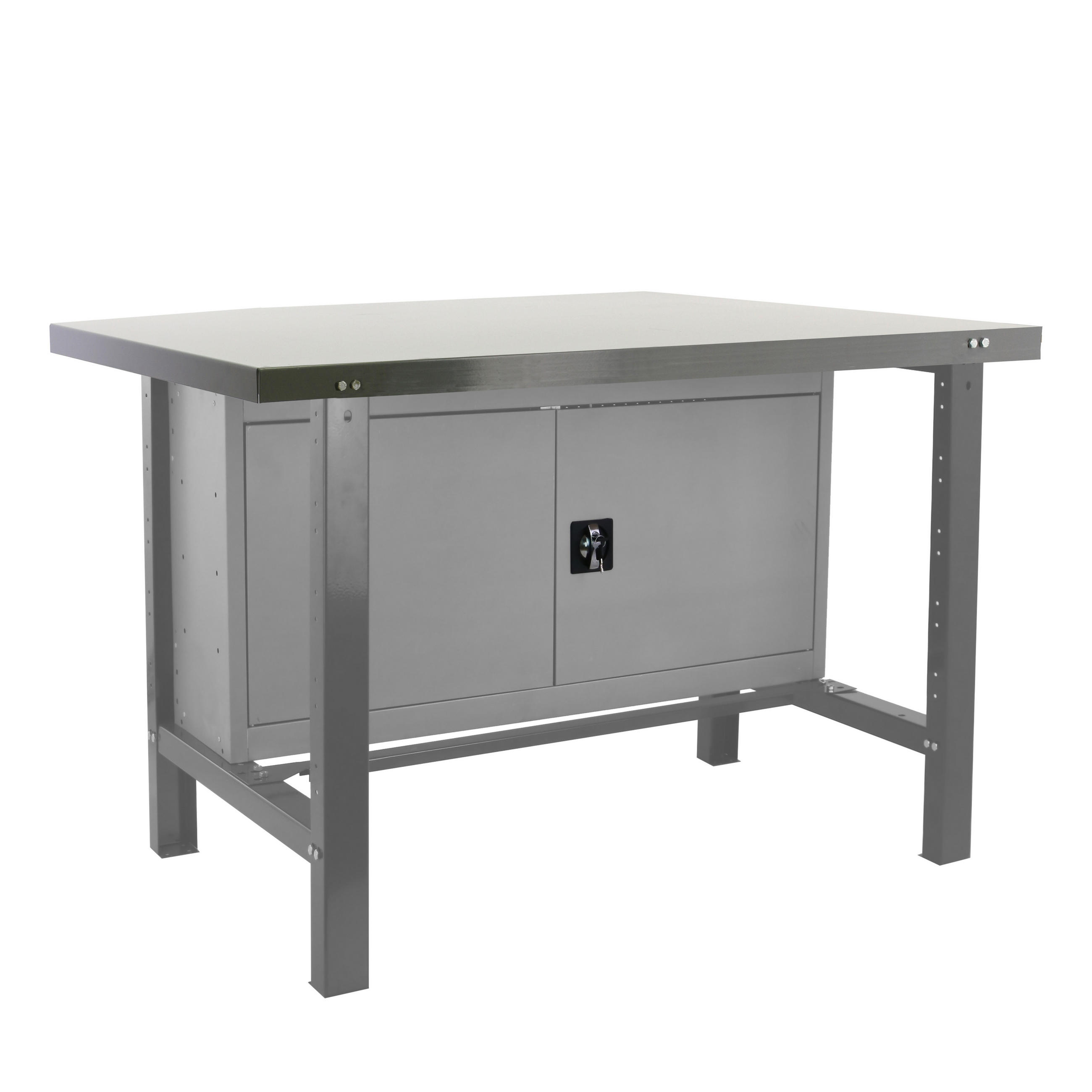 WERKBANK BUFFALO METAL mit Schrank | HxBxT 83x150x73cm | Traglast 600kg | Grau - Grau, Metall (150/83/73cm) - PROREGAL