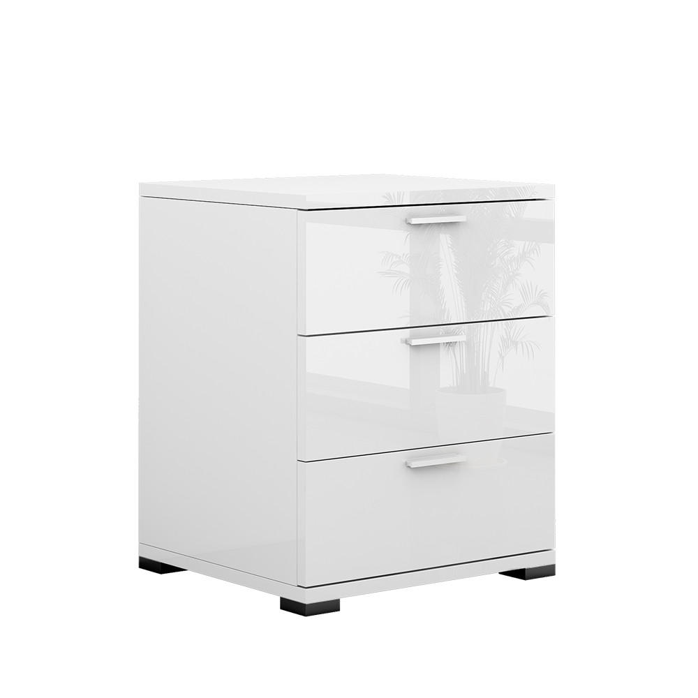 NACHTTISCH Marseille Weiß Hochglanz 46.2 x 60 cm - Weiß Hochglanz, Holzwerkstoff (46.2/60/42cm) - Vicco