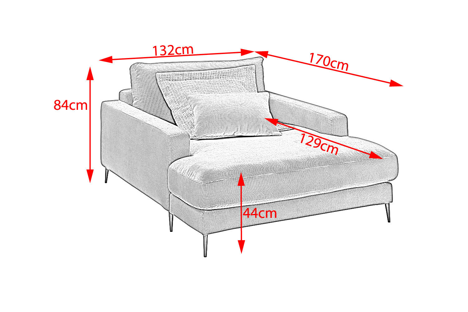 Thumbnail - Kawola Longseat, Grün, Textil, Füllung: Komfortschaum, 132x84x170 cm, Wohnzimmer, Sessel, Polstersessel