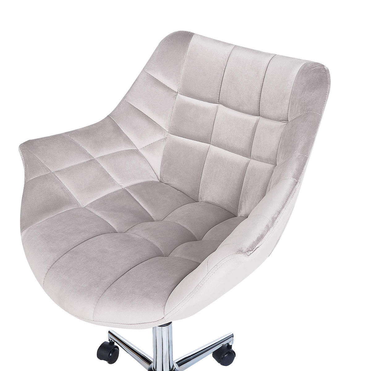 BÜROSTUHL Samtstoff Grau Labelle - Grau, Textil/Metall (62/83/62cm) - Beliani