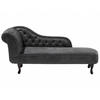 CHAISELONGUE Kunstwildleder dunkelgrau linksseitig Nimes - Schwarz/Grau, Kunststoff (170/79/61cm) - Beliani