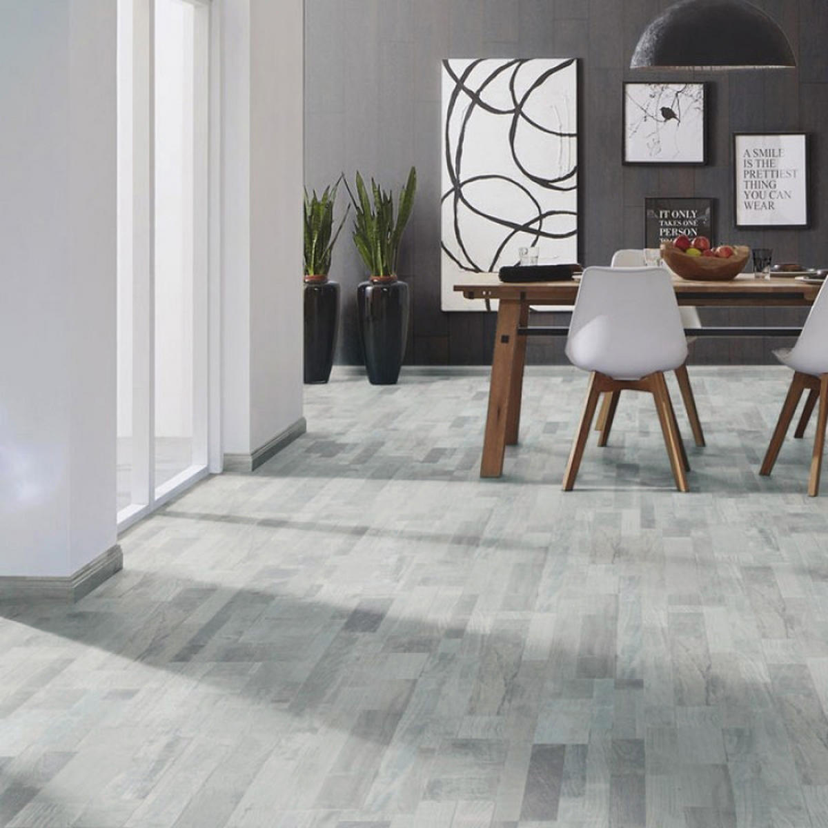 VINYLBODEN 5m²/36-TLG. selbstklebend PVC - Hellgrau, Kunststoff (0.2/91.5/15.2cm) - Livingandhome