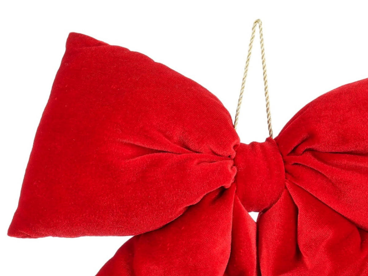 WEIHNACHTSSCHLEIFE MAXI Rot, 30 × 34 cm, Stoff, für Weihnachtsbaum und Dekoration - Rot, Naturmaterialen (30/34/1cm) - LAALU