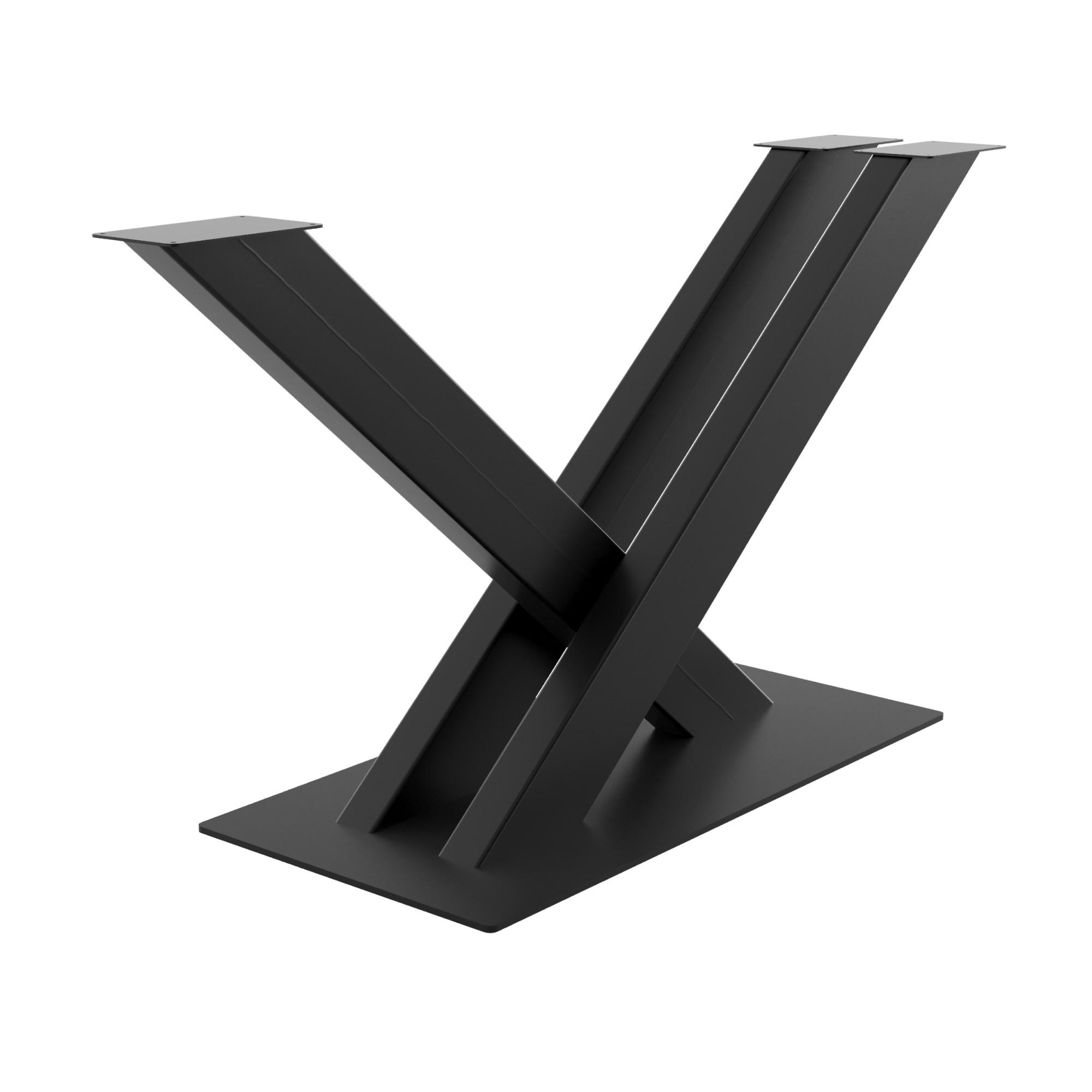 TISCHBEINE Thuban C Metall Schwarz 72cm - Schwarz, Metall (45/72/140cm) - Metalo Pro