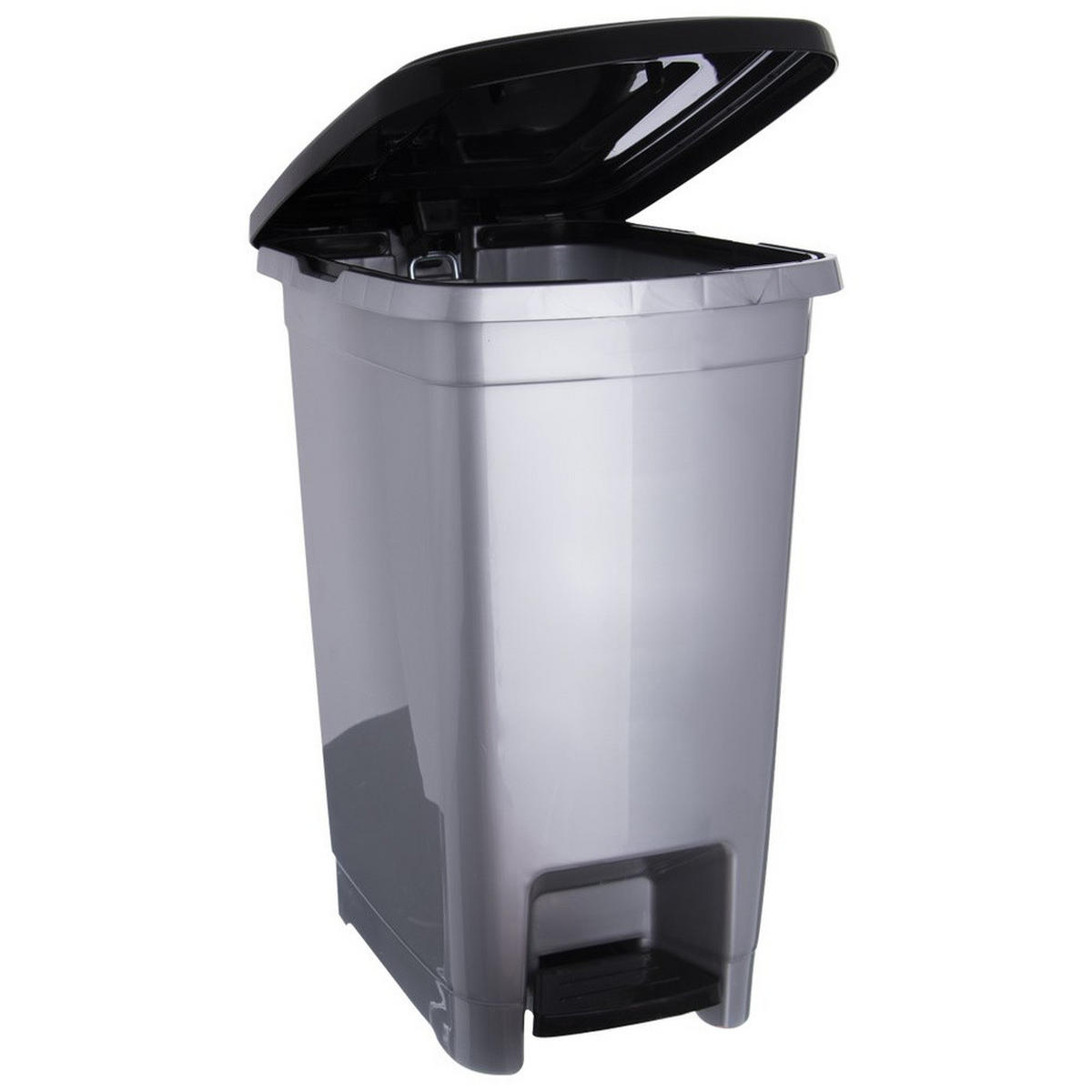 ABFALLEIMER, schmal, mit Pedal, Kunststoff, grau, 25 l - Grau, Kunststoff (20/50/40cm) - Orion 