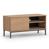 LOWBOARD Queba 1T Hellbraun 100/50/41 cm – TV Möbel Holzoptik klein - Hellbraun/Schwarz, Holzwerkstoff (100/50/41cm) - AX Living