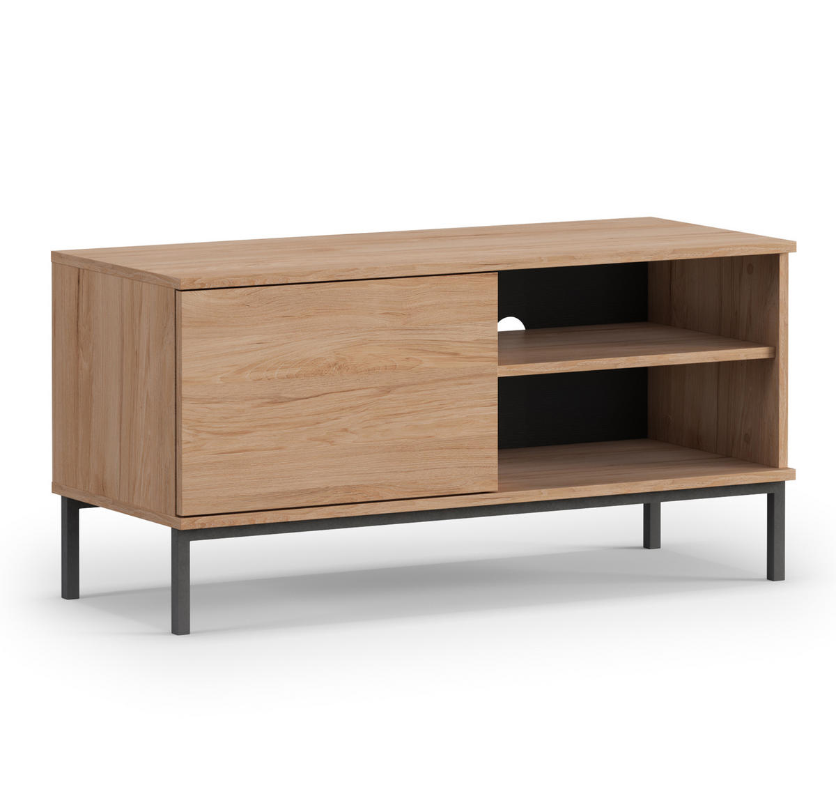 WOHNWAND Queba 1 Hikora 240/190/60 cm Funktional Modern - Hellbraun, Holzwerkstoff/Kunststoff (240/190/60cm) - AX Living