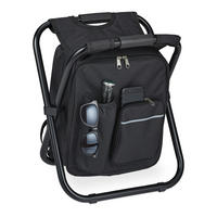 CAMPINGHOCKER - Schwarz, Textil/Metall (35/42/29cm) - Relaxdays