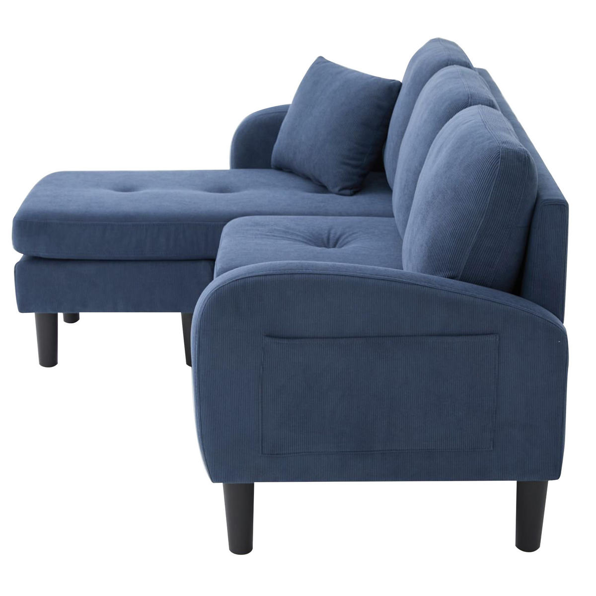 ECKSOFA 166/118/77 cm Blau mit Chaiselongue - Blau, Textil (166/118cm) - Oxeza