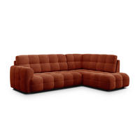 ECKSOFA MELLOW 5-Sitzer, dunkelorange - Dunkelorange/Schwarz, Holz/Textil (283/191cm) - Courtois Laville