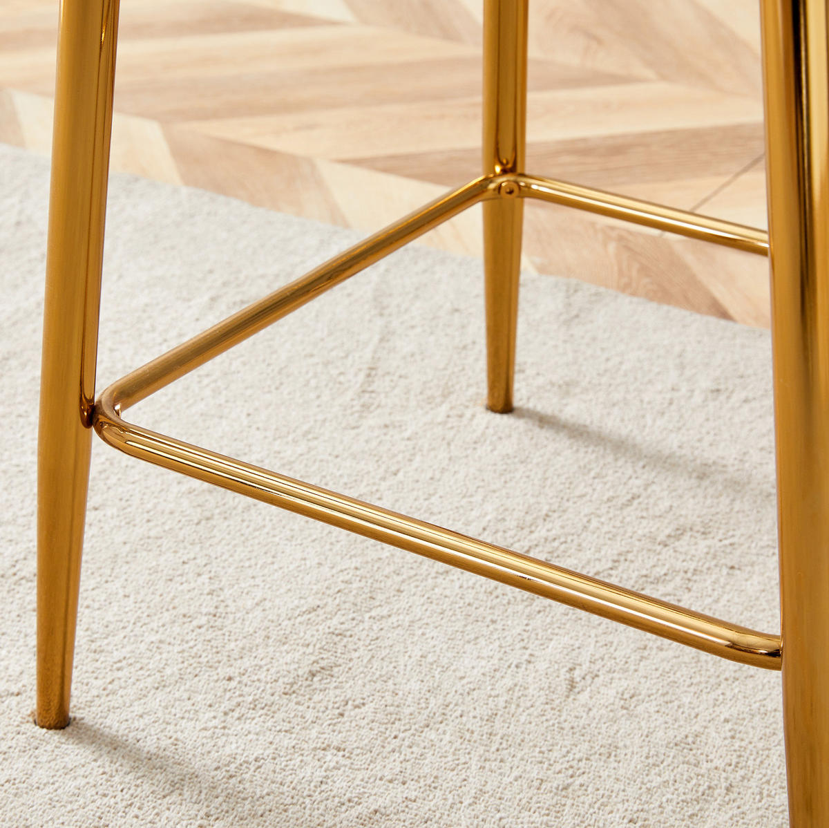 BARHOCKER Transparent mit goldfarbenem Metallgestell und Fußstütze - Goldfarben, Kunststoff (45/102/51cm) - MIVRAY