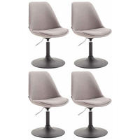 STUHL 4er Set Stoff grau - Schwarz/Grau, Textil/Metall (48/76/57cm) - CLP