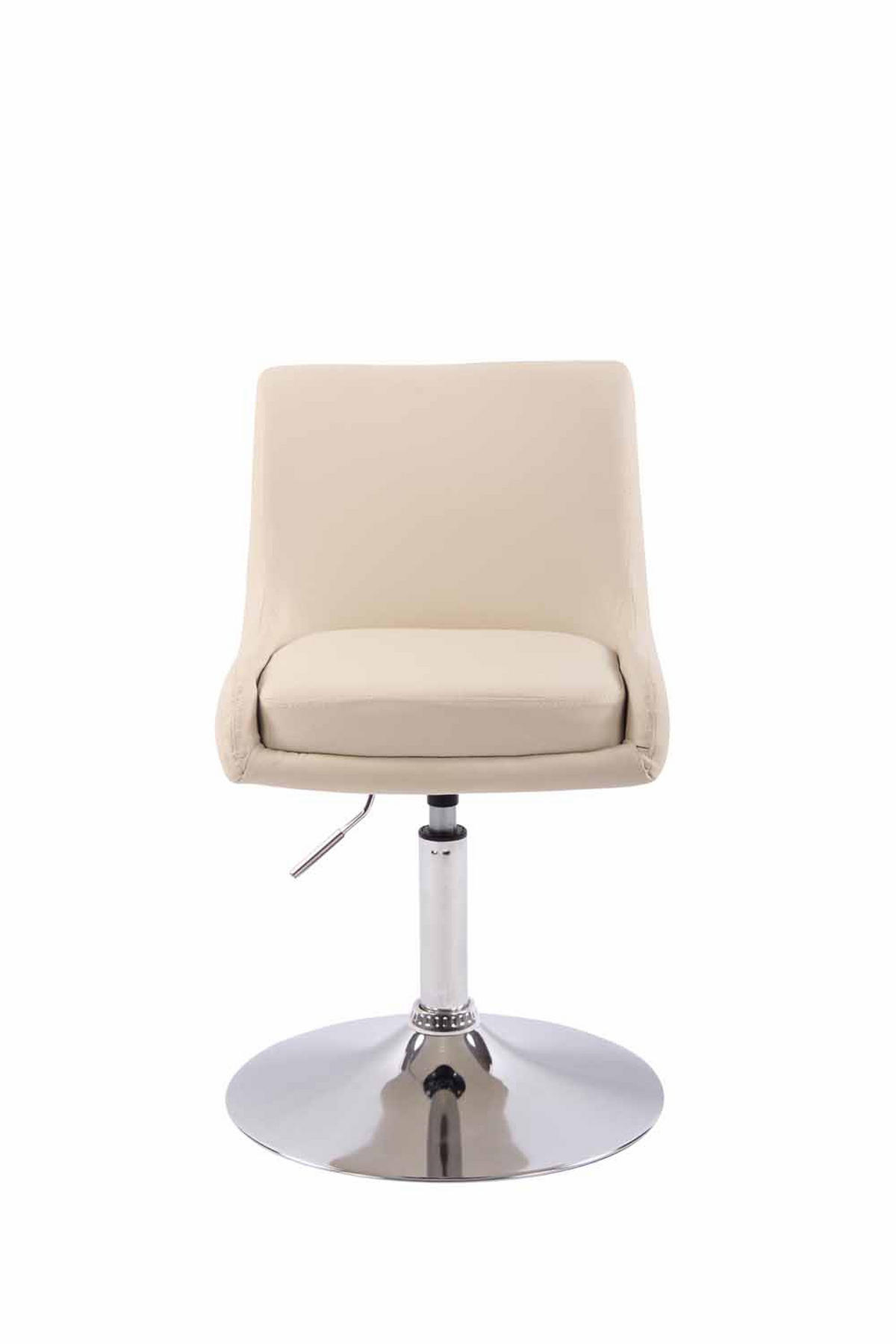 DREHSTUHL Lederlook creme - Chromfarben/Creme, Textil/Metall (43/71/50cm) - CLP
