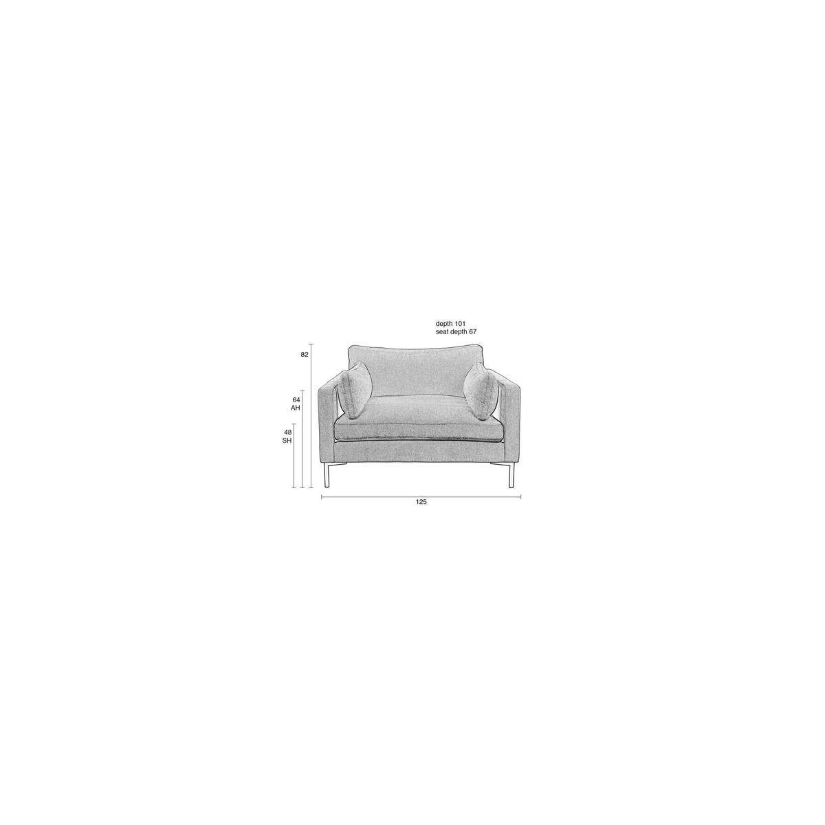SOFA 2-SITZER Summer Anthrazit - Grau, Textil (125/82/101cm) - Zuiver