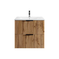 EINZELWASCHTISCH - 60 cm x 46 cm - Holz, Platte - Schwarz, Naturfarben Hell - MADELA - Schwarz/Naturfarben, Holz (60/57/46cm) - Vente-Unique