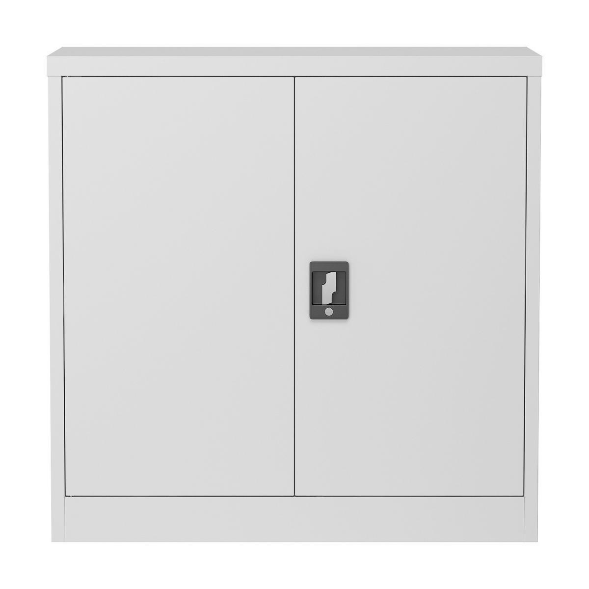 AKTENSCHRANK Molise - Hellgrau, Metall (90/90/40cm) - [en.casa]