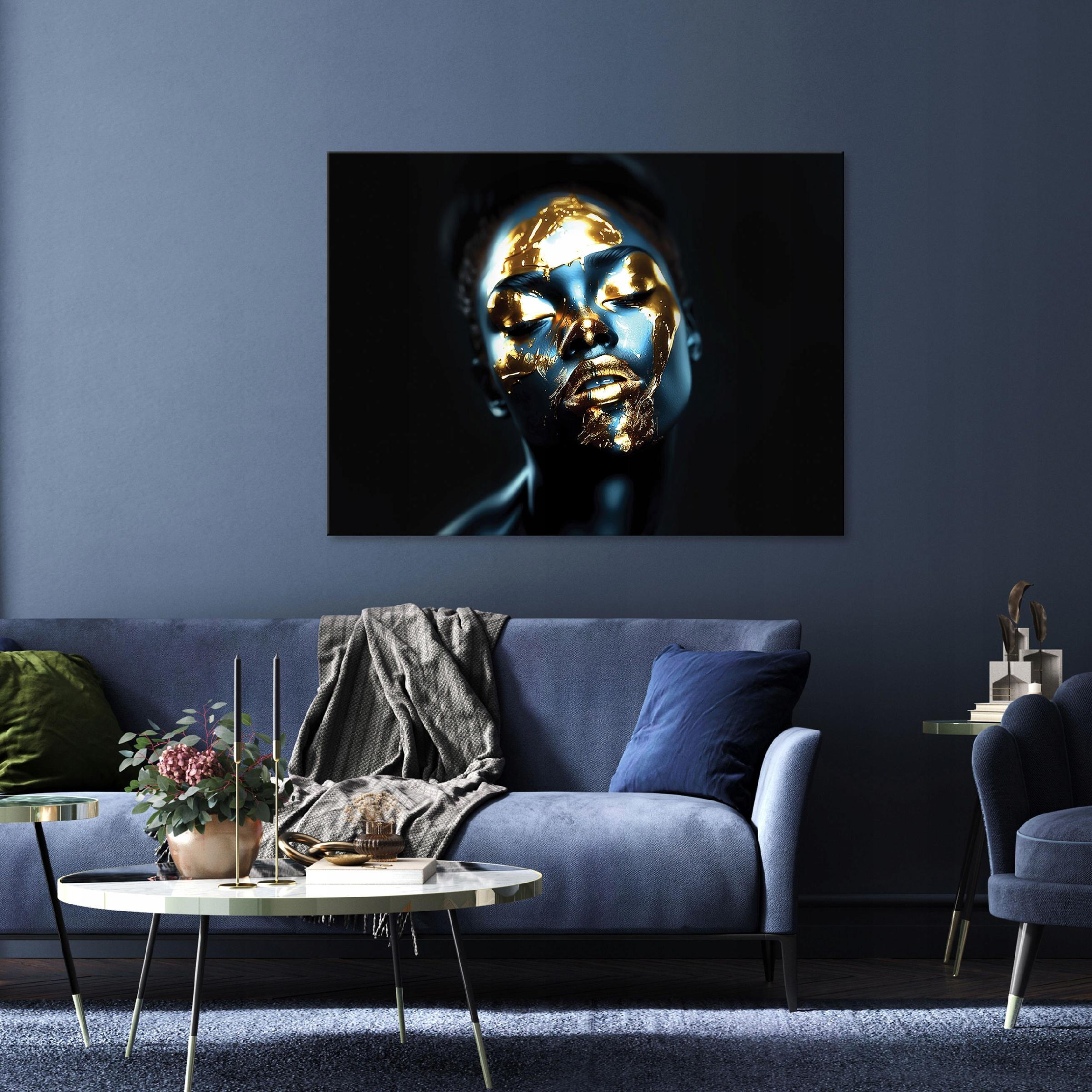 BILDER Abstrakt Frau Gold 100x70 - Multicolor, Holzwerkstoff (100/70cm) - Wallarena