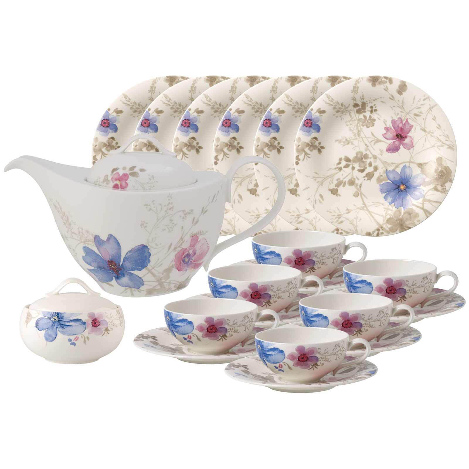 TEESERVICE Mariefleur Gris Basic bunt 20er Set - Multicolor, Keramik (1/1/1cm) - Villeroy & Boch