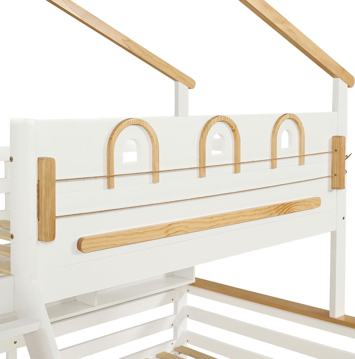 ETAGENBETT Kinderetagenbett 90/200 cm & 120/200 cm Weiß Natur mit Schubladen ohne Matratze - Weiß, Holz (90/200cm) - MIVRAY