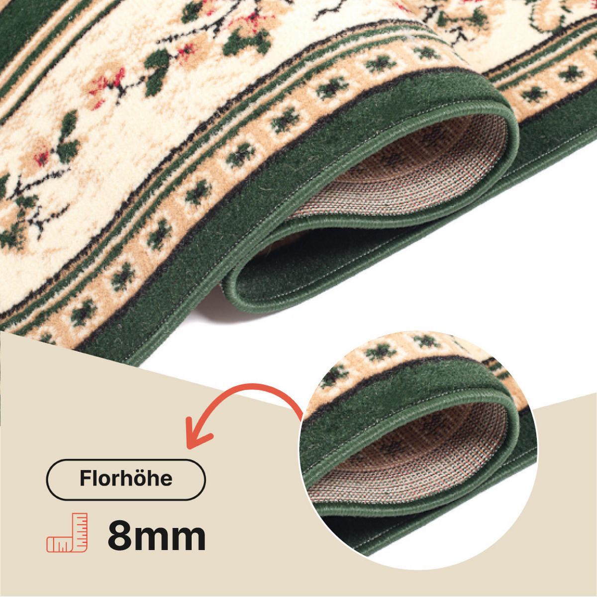 TEPPICH ATLAS Beige Grün 240/300 cm - Grün, Textil (240/300cm) - Tapiso