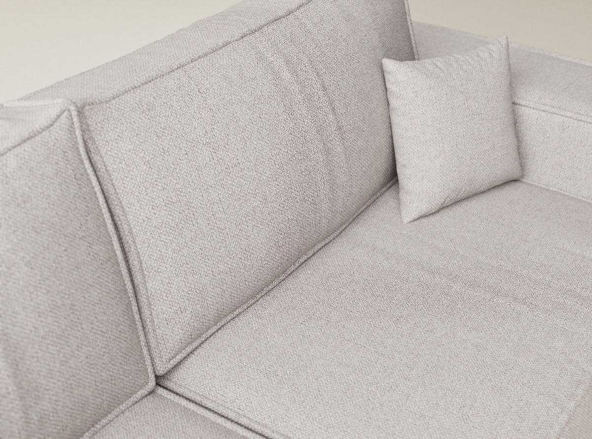 ECKSOFA MIT SCHLAFFUNKTION Tonga Beige Webstoff - Beige/Schwarz, Holz/Holzwerkstoff (105/225cm) - Maison de Reve