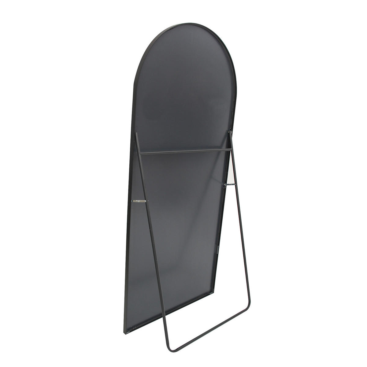 STANDSPIEGEL Bogen 180x80 cm Metallrahmen schwarz - Schwarz, Holz (80/180/3cm) - LEBENLANG