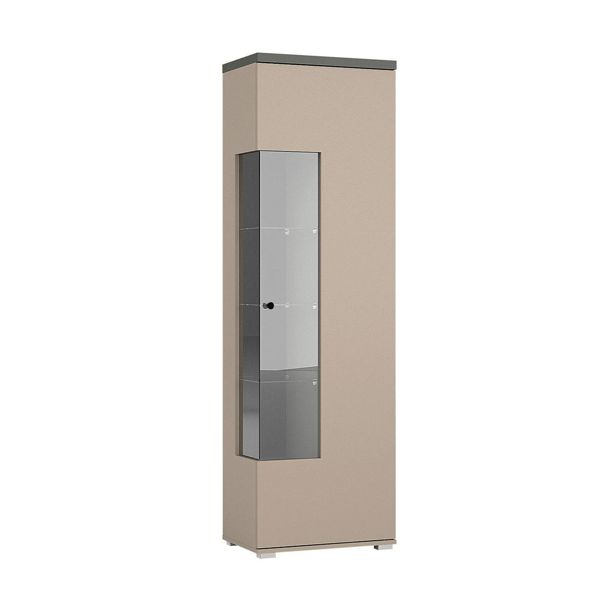 VITRINE Opio Taupe und Anthrazit - Beige, Holzwerkstoff (55/179.6/35.5cm) - Petits-meubles