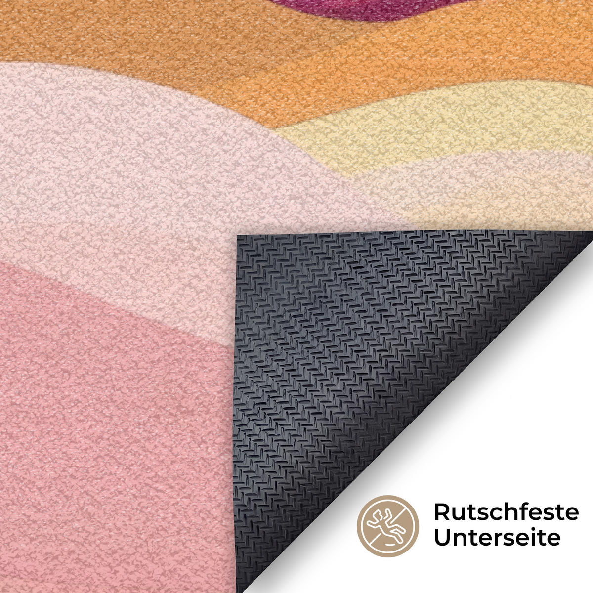 ROHOŽKA Hory - Abstraktní - Sluneční paprsky - Růžová 120x80 cm - růžová, textil/umělá hmota (120/0.4cm) - MuchoWow