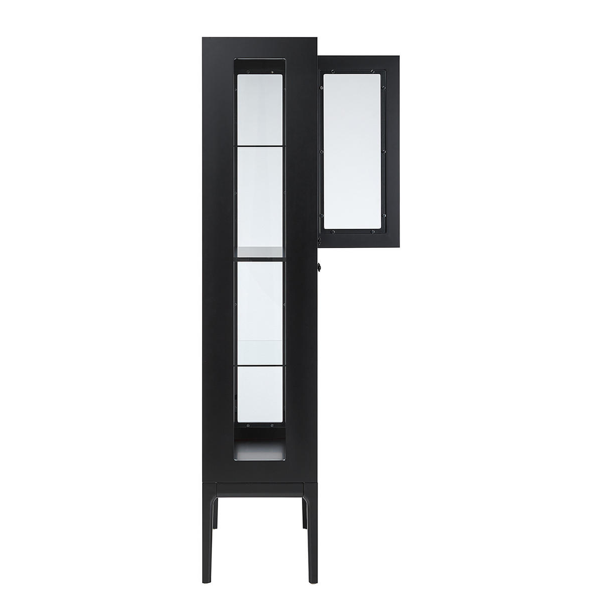 VITRINENSCHRANK - Holzwerkstoff / Glas - Schwarz/Weiß, Holz/Holzwerkstoff (80/190/40cm) - home24