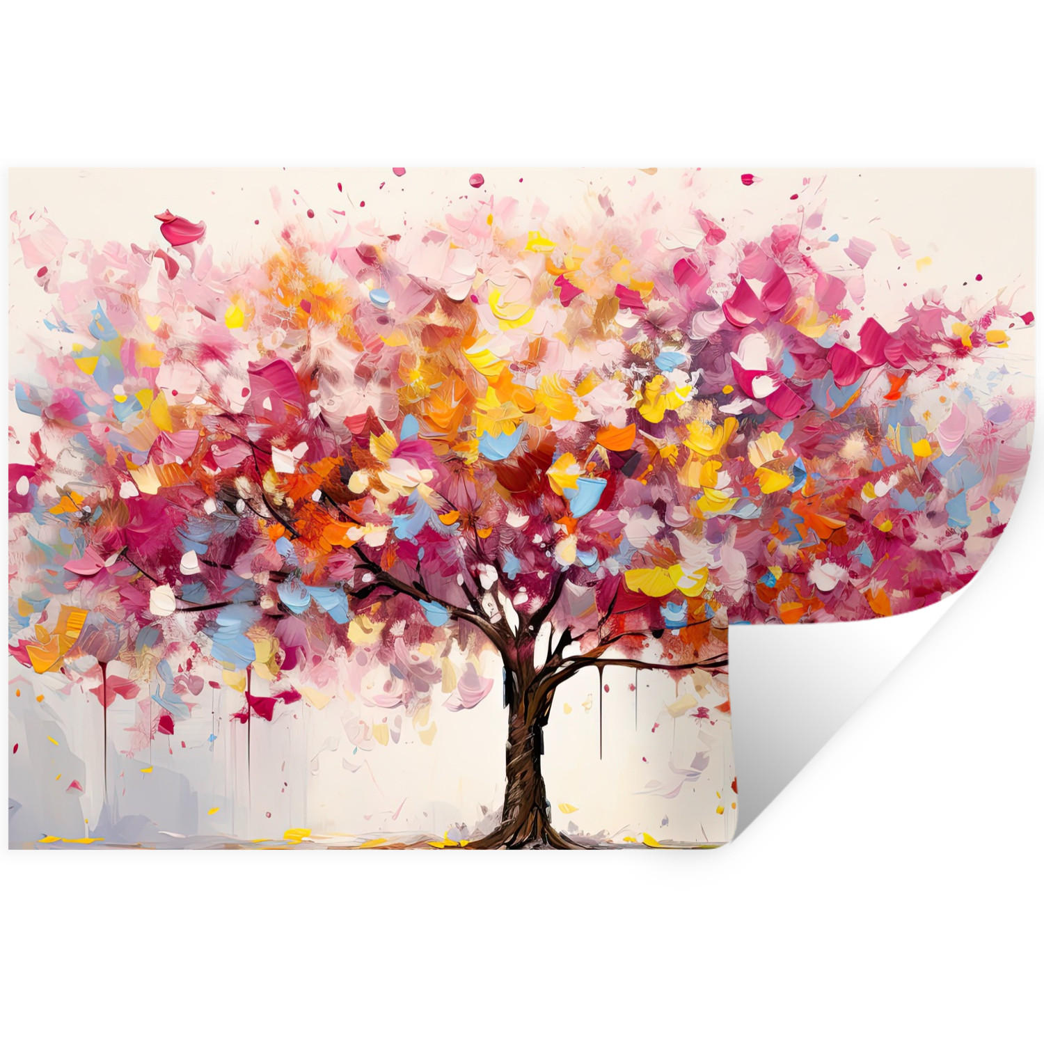 WANDTATTOO Aquarell - Baum - Kunst - Abstrakt 120x80 cm - Multicolor, Kunststoff (120/80/0.1cm) - MuchoWow