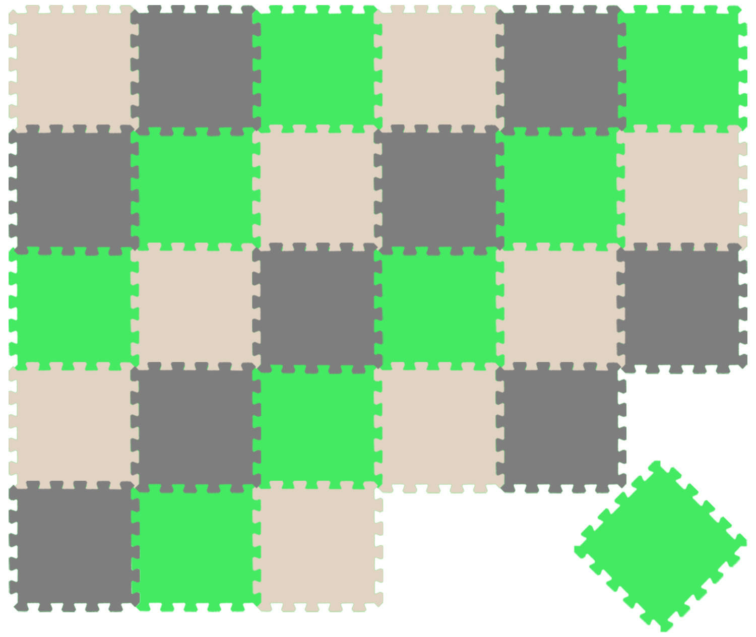 SPIELMATTE ab Null - 270/90 cm Puzzlematte Grau - Multicolor, Kunststoff (30/30cm) - Littletom