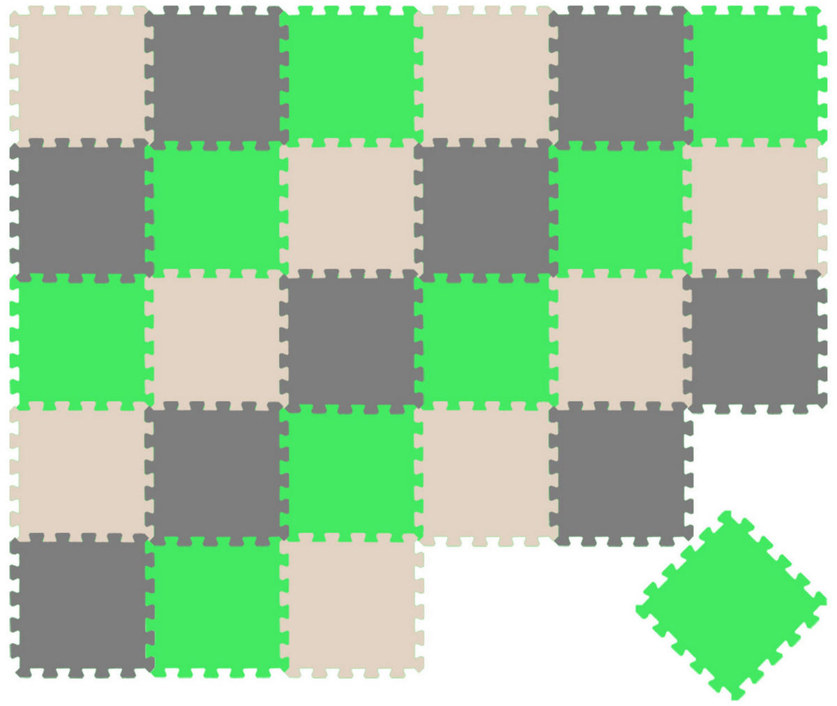 SPIELMATTE ab Null - 270/90 cm Puzzlematte Grau - Multicolor, Kunststoff (30/30cm) - Littletom