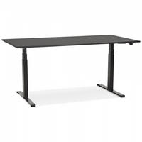 SCHREIBTISCH Schwarz 140x70x127 cm - Schwarz, Holz/Metall (140/70/127cm) - AlterEgo