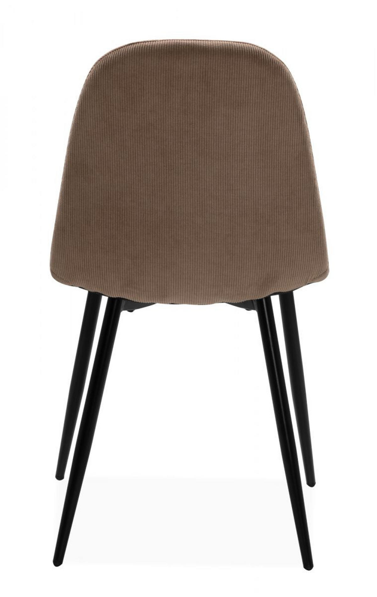 STUHL 4er-Set braun Cord, Esszimmerstuhl mit 4-Fuß-Gestell - Schwarz/Braun, Textil/Metall (50/83/43cm) - Furn.Design