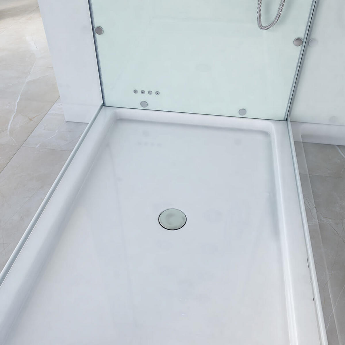 DAMPFDUSCHE DESIGN M - M - Weiß, Glas (120cm) - Home Deluxe