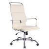 DREHSTUHL Lederlook creme - Chromfarben/Creme, Textil/Metall (58/110/63cm) - CLP