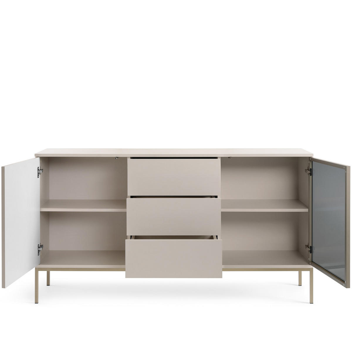 KOMMODE FONTE, Cremefarbig - Creme, Holzwerkstoff (154/83/39cm) - KONSIMO®