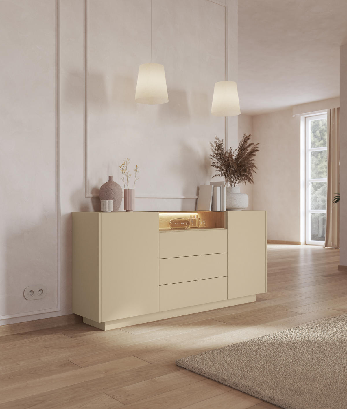 KOMMODE: Kakao + Cremona-Eiche, 176,4 x 83 x 39,5 cm - Braun, Holzwerkstoff (176.4/83/39.5cm) - 3XE LIVING