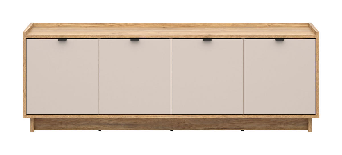 LOWBOARD Dalva Mauvella Eiche / Kaschmir 173 / 42 / 60cm - Kaschmir/Eichefarben, Holzwerkstoff/Metall (173/60/42cm) - Feldmann-Wohnen