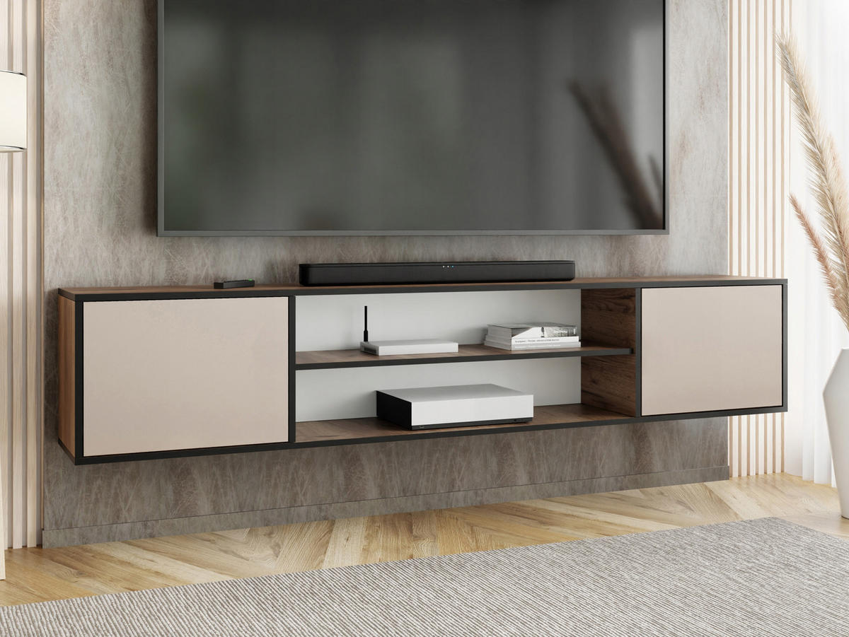 TV-LOWBOARD EDI 4 Craft Gold Eiche / Kaschmir – 2-türig - Honigeiche/Kaschmir, Holzwerkstoff (206.4/42/38.9cm)