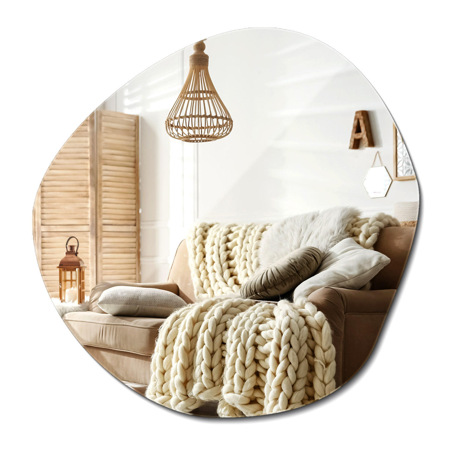 SPIEGEL 76,6 x 77,3 cm asymmetrisch - Transparent, Glas (76.6/77.3/0.4cm) - ArtPrintCave