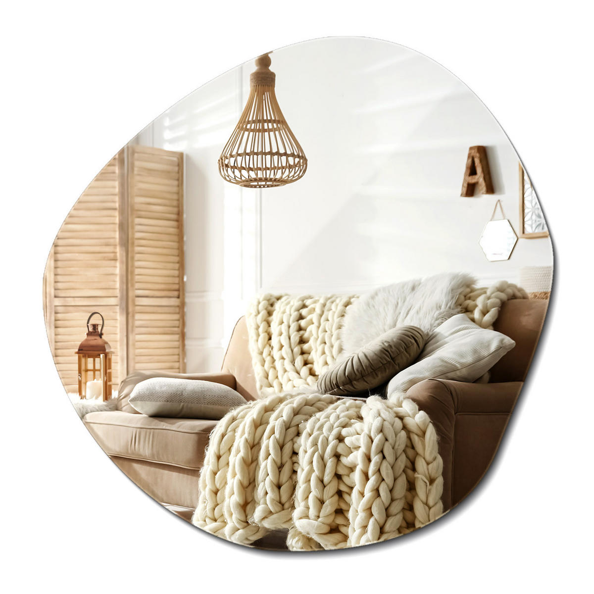 SPIEGEL 76,6 x 77,3 cm asymmetrisch - Transparent, Glas (76.6/77.3/0.4cm) - ArtPrintCave