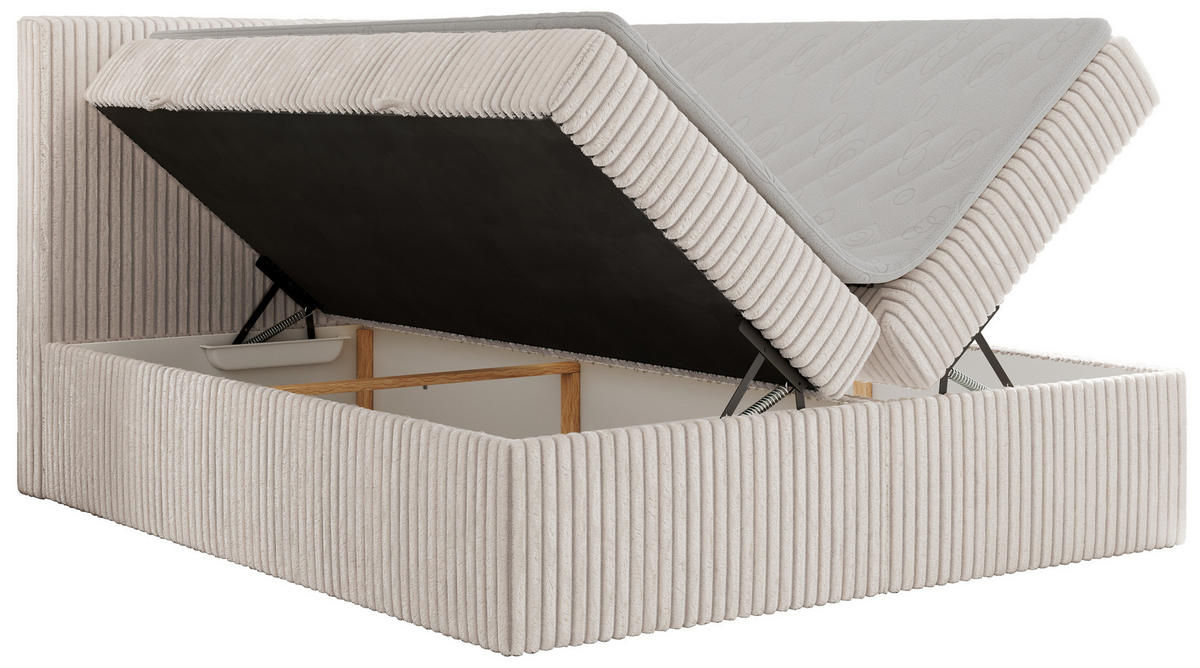 BOXBETT TILIANO 180/200 - Beige Cord - H3 - Beige, Textil (180/200cm)