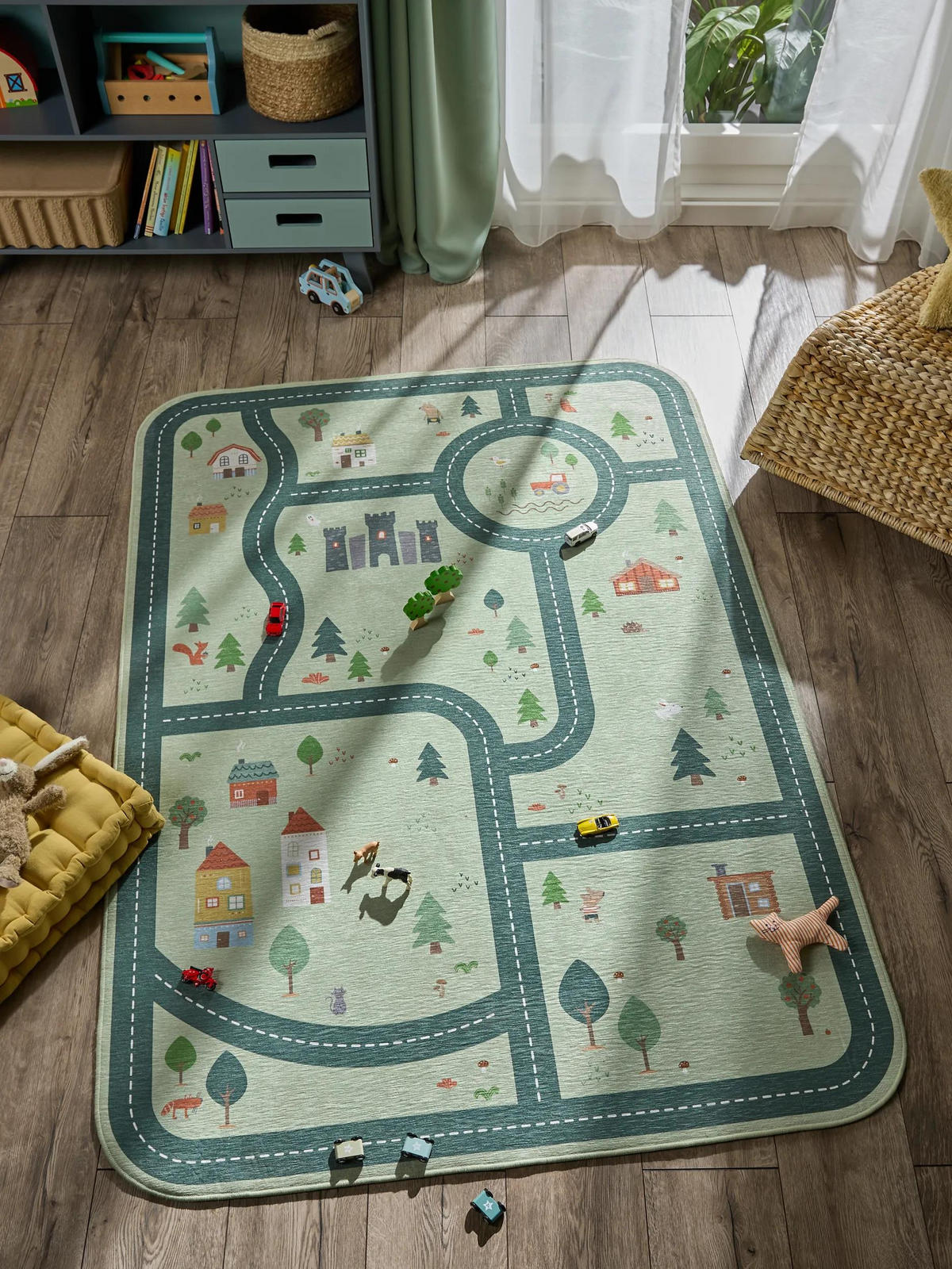 KINDERTEPPICH Linus Grün 120/170 cm - Grün, Kunststoff/Textil (120/170cm) - benuta