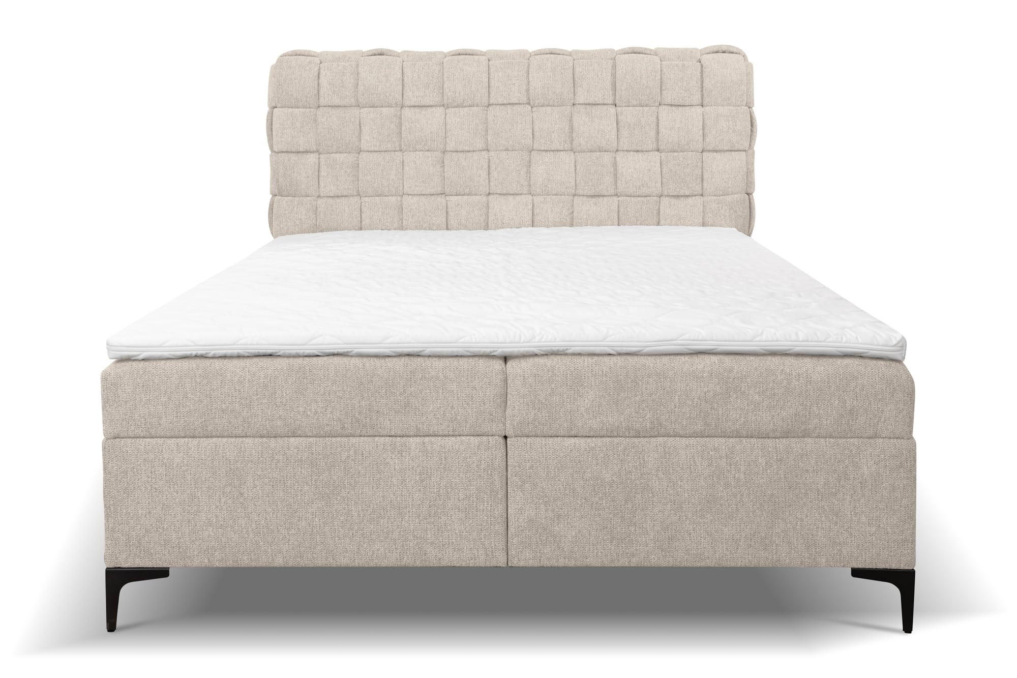 BOXBETT ROMA mit zwei Bettkästen H2/H3 Matratze und Topper 140 x 200 cm - Beige, Holzwerkstoff (140/200cm) - VENASI MÖBEL
