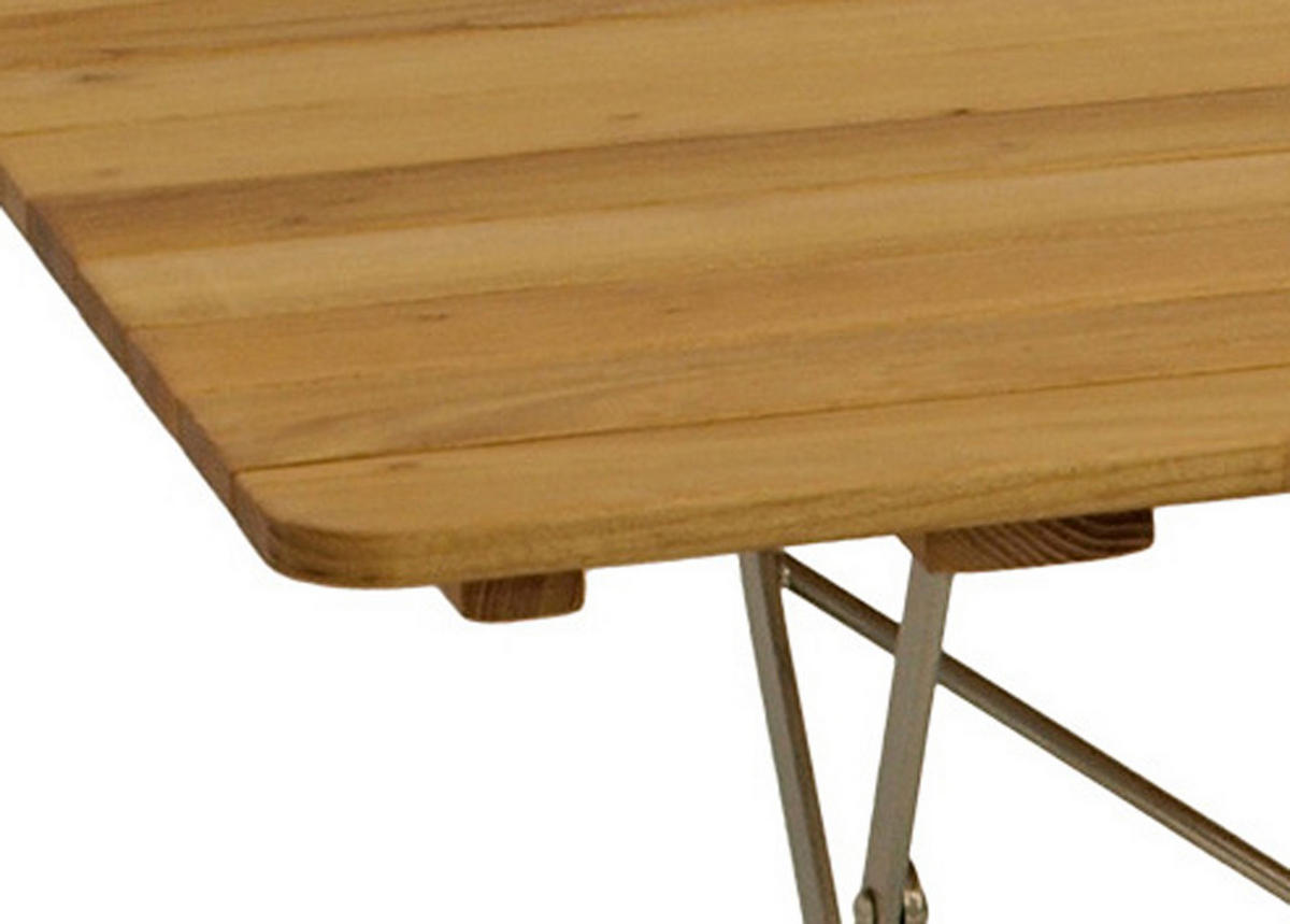 KLAPPTISCH Bad Belzig aus Robinienholz 70x110 cm, Stahlgestell Verzinkt - Braun, Holz (70/110/72cm) - TPFGarden